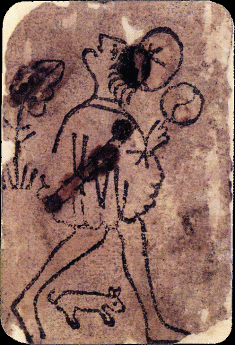 Fante di denari, carta da gioco risalente al 1390/1410. La fotografia � di Flanker, fonte wikipedia.